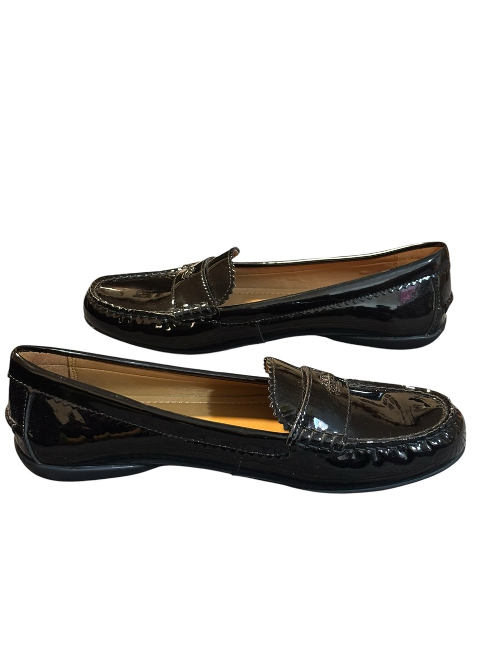 Coach loafers Odette black patent leather flats size 8.5 US women’s - Picture 9 of 10